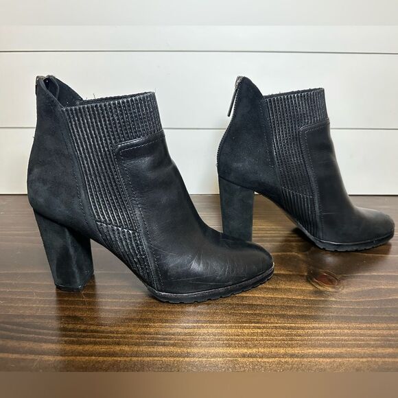 Donald Pliner Hudson Heeled Chelsea Ankle Boot Black Leather‎ Women's 7.5 - Picture 4 of 14